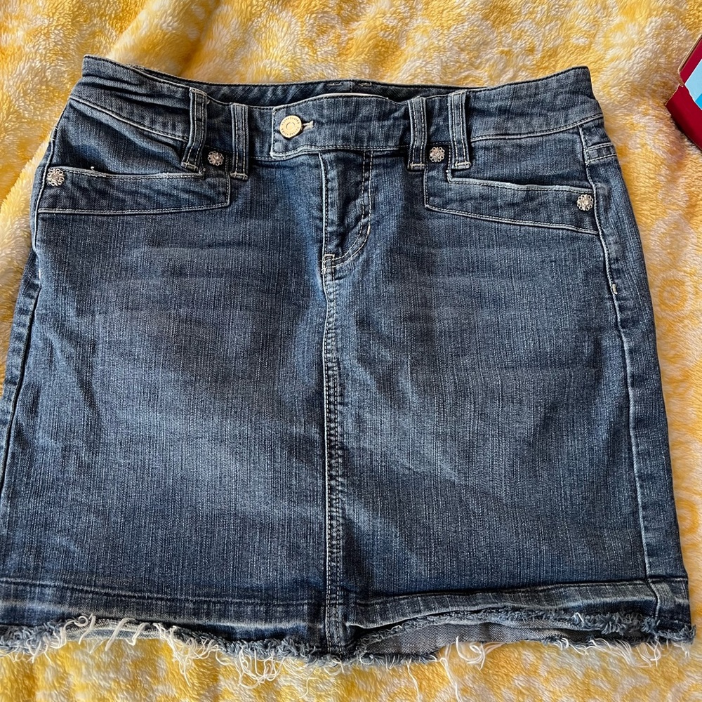 WHBM Denim Stretch Mini Skirt